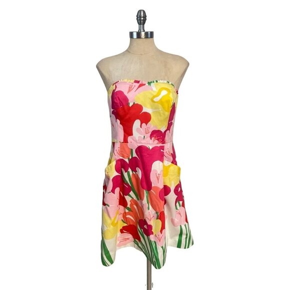 Lilly Pulitzer Blossom Lavish Lilly's Place Floral Strapless Fit Flare Dress 6 - Picture 7 of 10